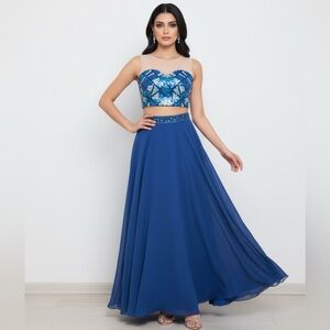 Versace 19.69 Abbigliamento Two-Piece Evening Gown